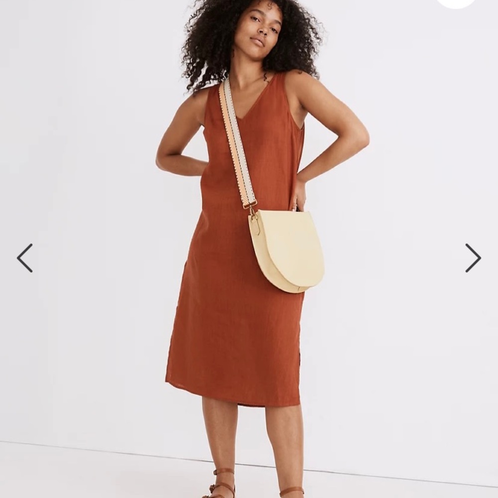 NWT Linen-Blend V-Neck Tank Dress